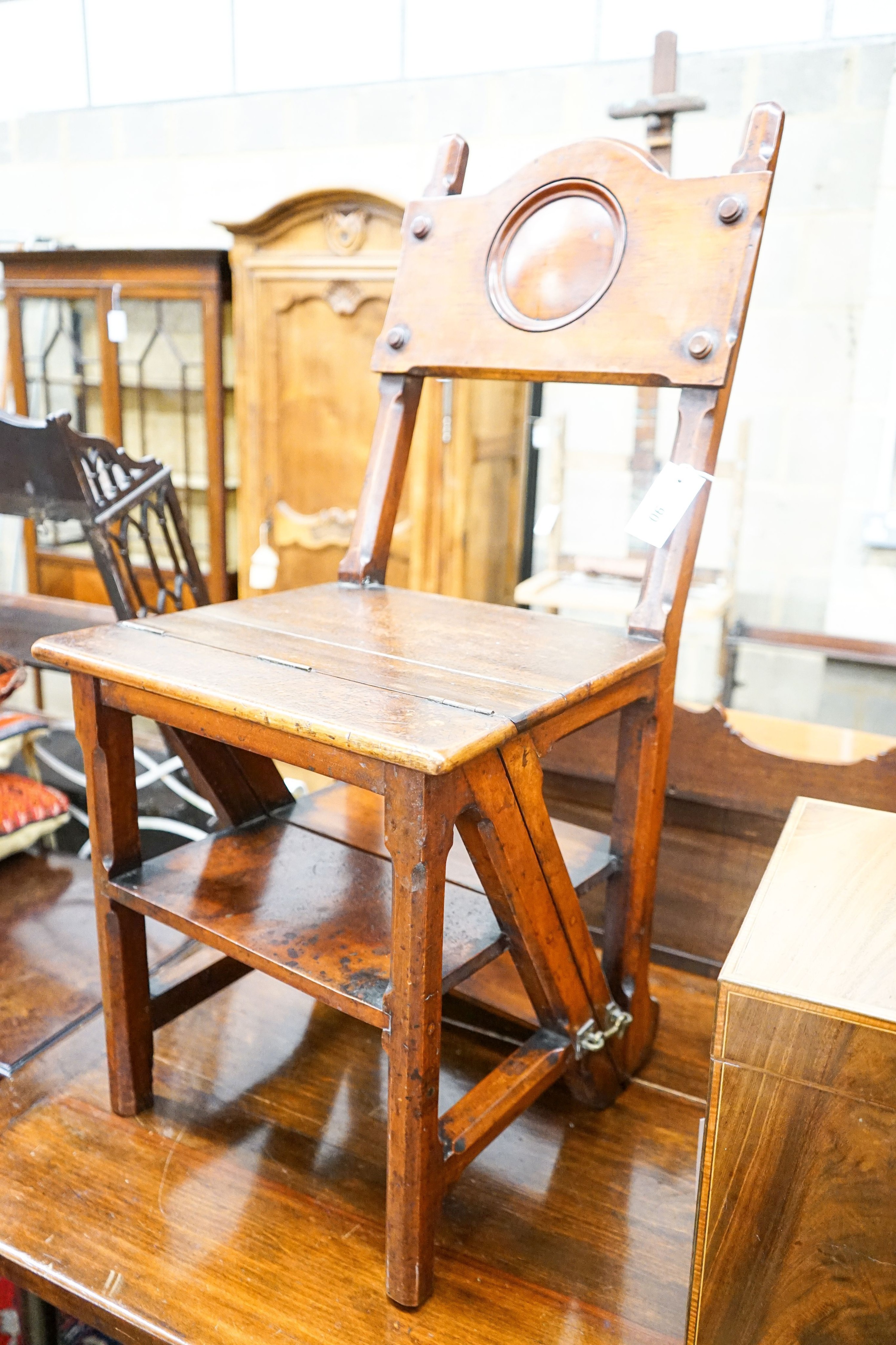 A Victorian mahogany metamorphic library chair